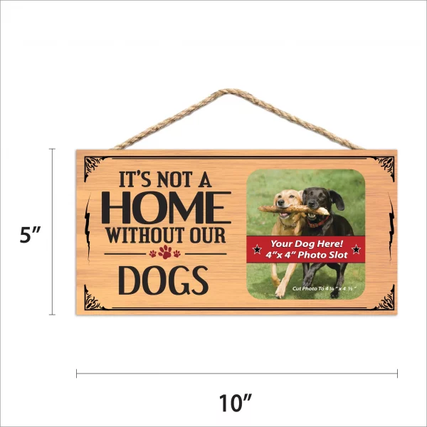 It?s Not A Home Without Our Dogs Wood Sign Picture Frame - Image 2