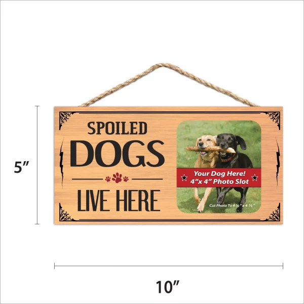 Spoiled Dogs Live Here Wood Sign Picture Frame - Image 2