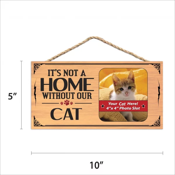 It?s Not A Home Without Our Cat Wood Sign Picture Frame - Image 2