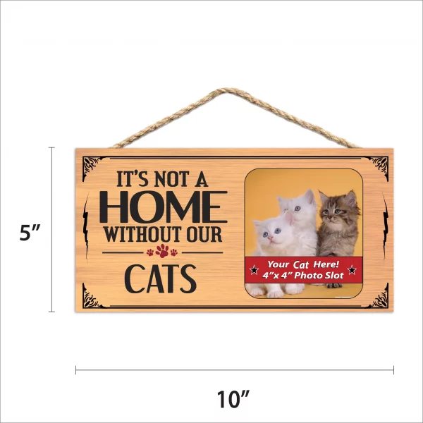 It?s Not A Home Without Our Cats Wood Sign Picture Frame - Image 2