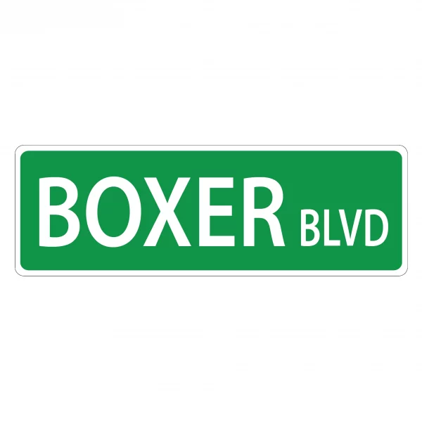 Boxer Street Sign