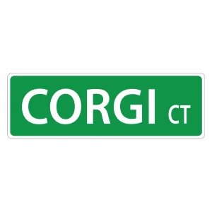 Corgi Street Sign