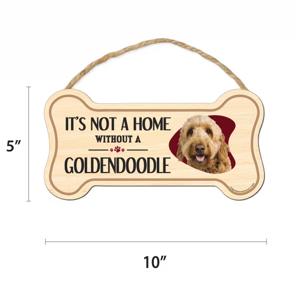 It's not A Home Without A Golden Doodle Wood Bone Sign - Image 2