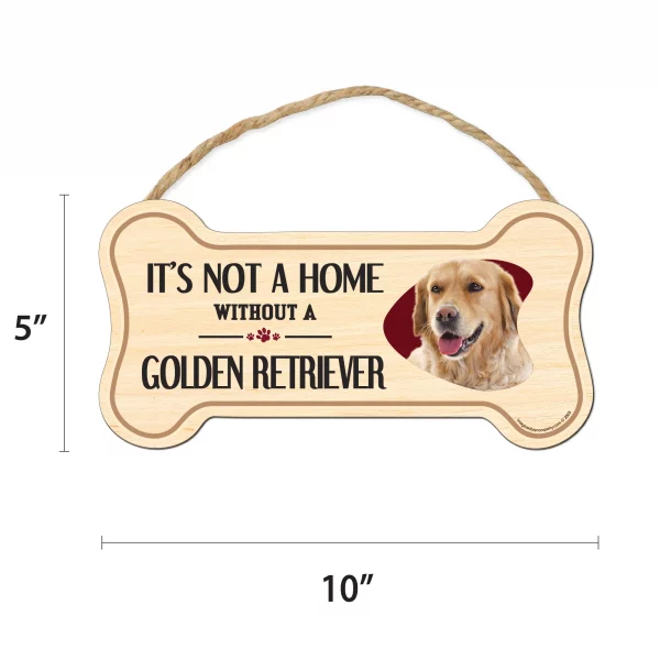 It's not A Home Without A Golden Retriever Wood Bone Sign - Image 2