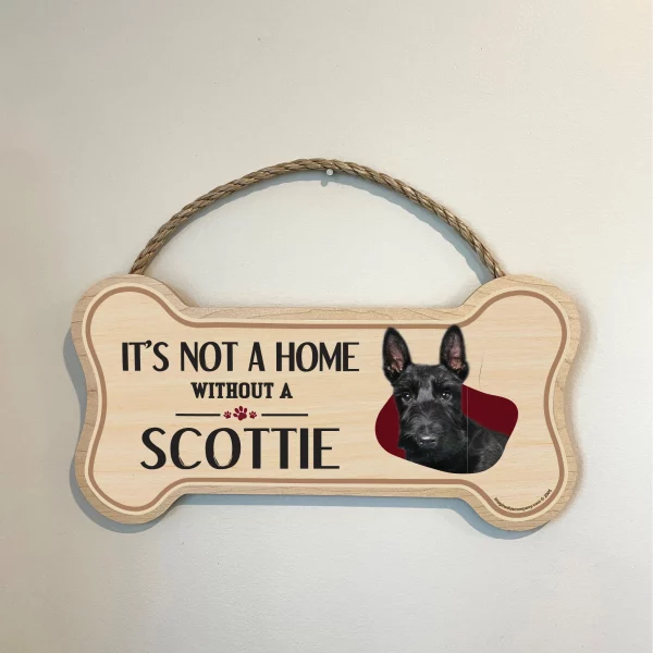 It's not A Home Without A Scottie Wood Bone Sign - Image 3