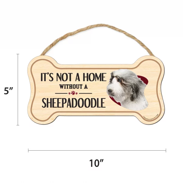 It's not A Home Without A Sheepadoodle Wood Bone Sign - Image 2
