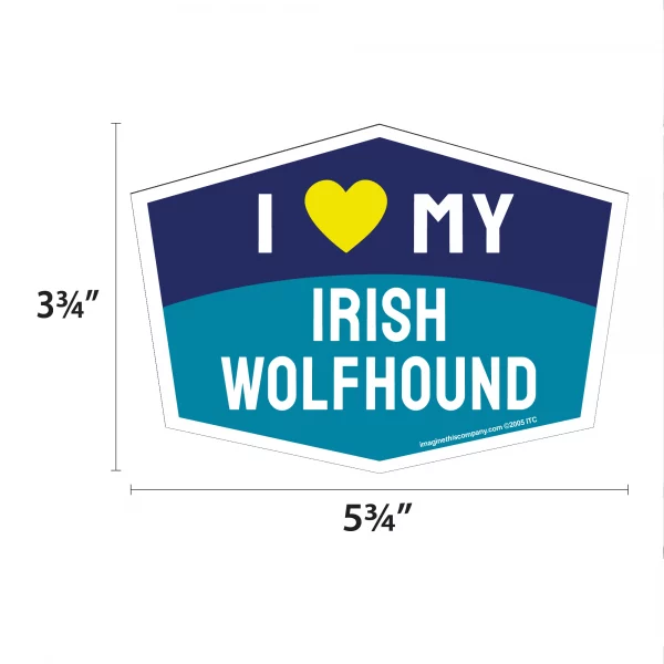 I Love My Irish Wolfhound Hexagon Shaped Magnet - Image 2