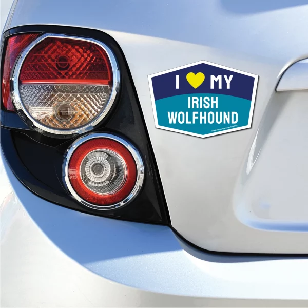 I Love My Irish Wolfhound Hexagon Shaped Magnet - Image 3