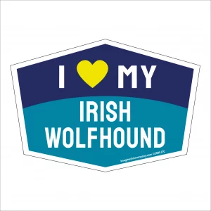 I Love My Irish Wolfhound Hexagon Shaped Magnet