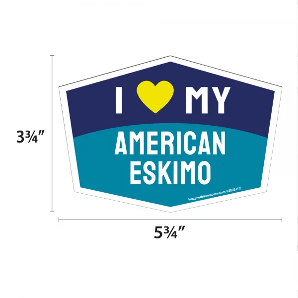 I Love My American Eskimo Hexagon Shaped Magnet - Image 2
