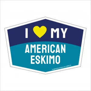 I Love My American Eskimo Hexagon Shaped Magnet