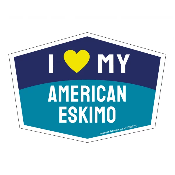 I Love My American Eskimo Hexagon Shaped Magnet