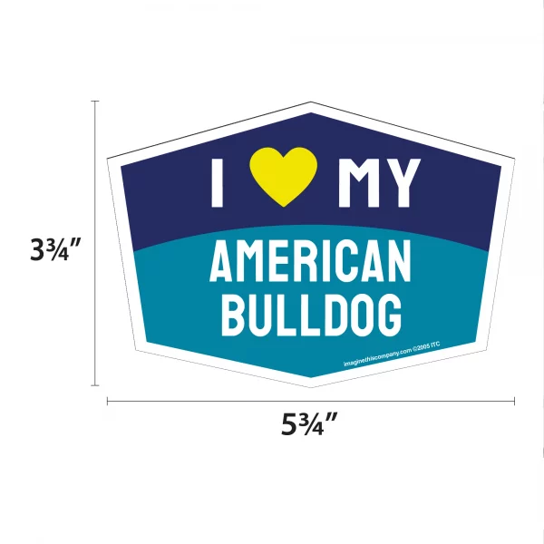 I Love My American Bulldog Hexagon Shaped Magnet - Image 2