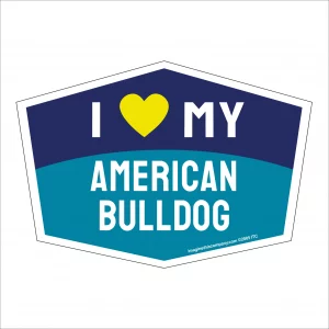 I Love My American Bulldog Hexagon Shaped Magnet