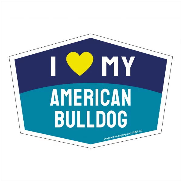I Love My American Bulldog Hexagon Shaped Magnet