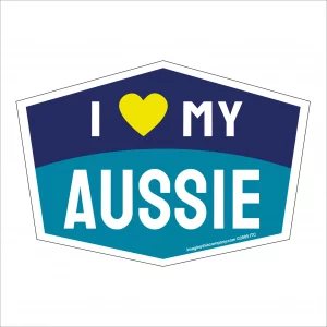 I Love My Aussie Hexagon Shaped Magnet