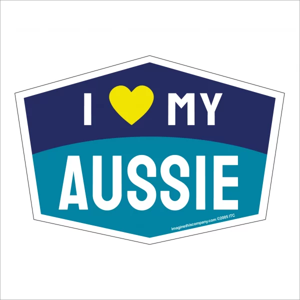 I Love My Aussie Hexagon Shaped Magnet