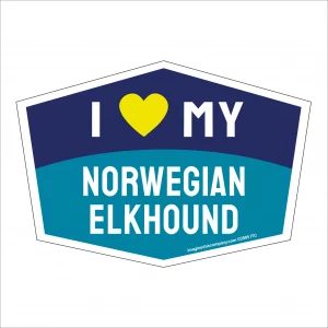I Love My Norwegian Elkhound Hexagon Shaped Magnet