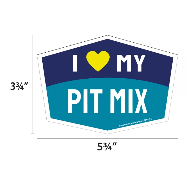 I Love My Pit Mix Hexagon Shaped Magnet - Image 2