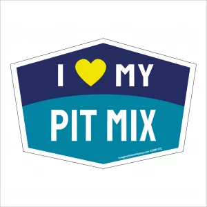 I Love My Pit Mix Hexagon Shaped Magnet