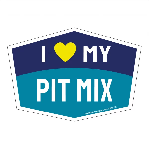 I Love My Pit Mix Hexagon Shaped Magnet