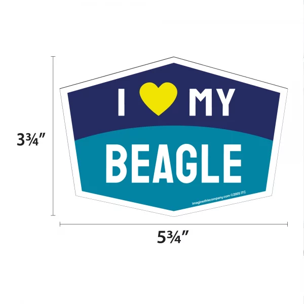 I Love My Beagle Hexagon Shaped Magnet - Image 2