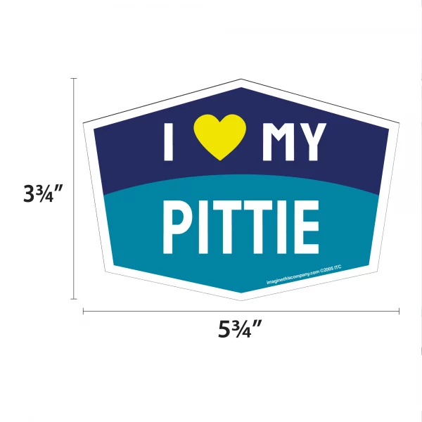 I Love My Pittie Hexagon Shaped Magnet - Image 2
