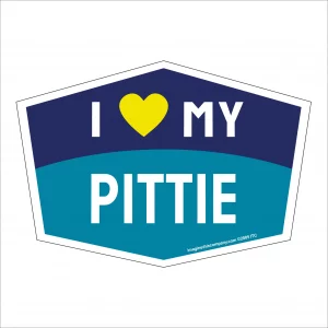 I Love My Pittie Hexagon Shaped Magnet