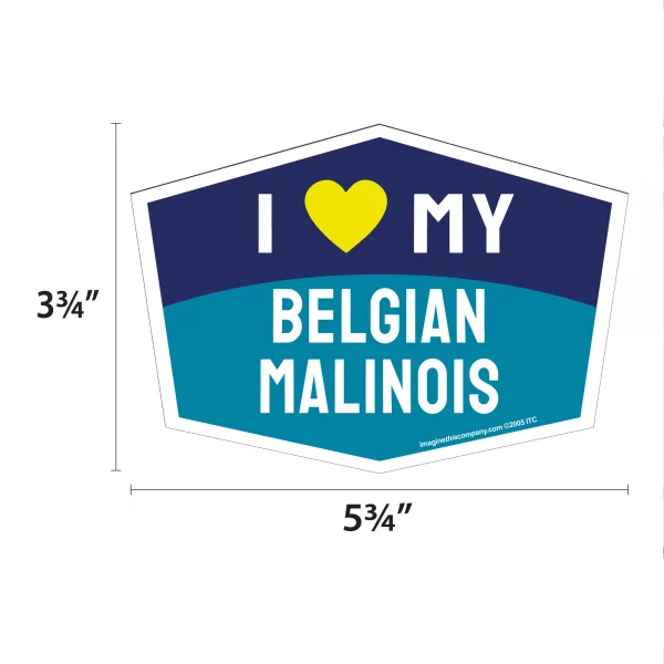 I Love My Belgian Malinois Hexagon Shaped Magnet - Image 2