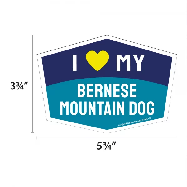 I Love My Bernese Mountain Dog Hexagon Shaped Magnet - Image 2