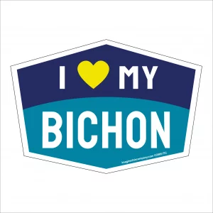 I Love My Bichon Hexagon Shaped Magnet