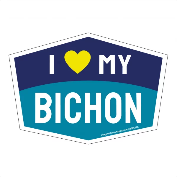 I Love My Bichon Hexagon Shaped Magnet