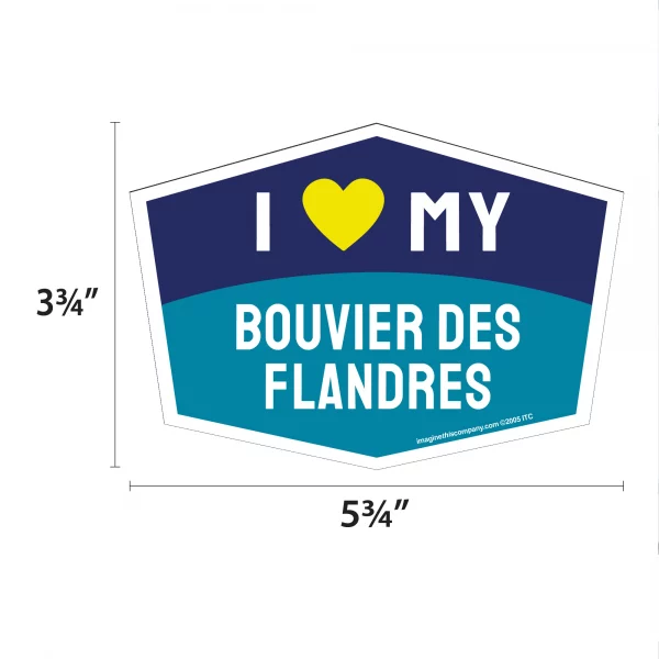 I Love My Bouvier Des Flandres Hexagon Shaped Magnet - Image 2