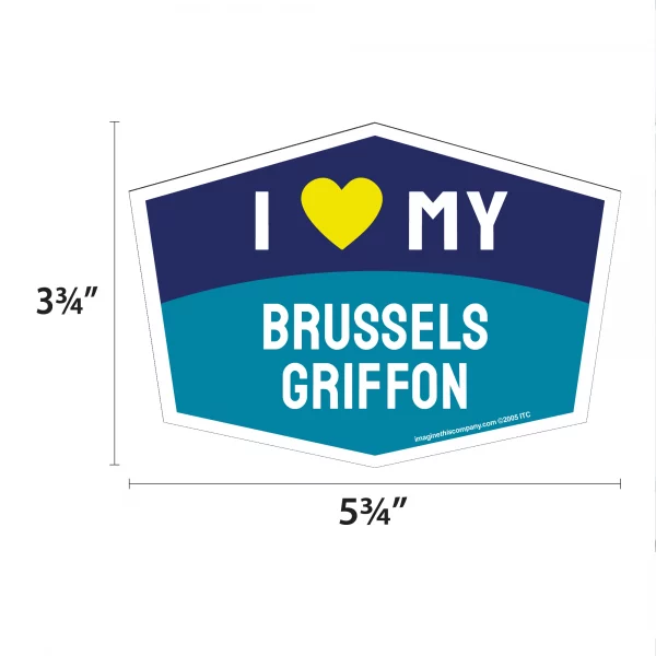 I Love My Brussels Griffon Hexagon Shaped Magnet - Image 2