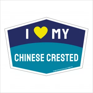 I Love My Chinese Crested Hexagon Shaped Magnet
