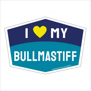 I Love My Bullmastiff Hexagon Shaped Magnet