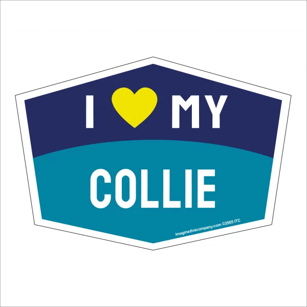 I Love My Collie Hexagon Shaped Magnet