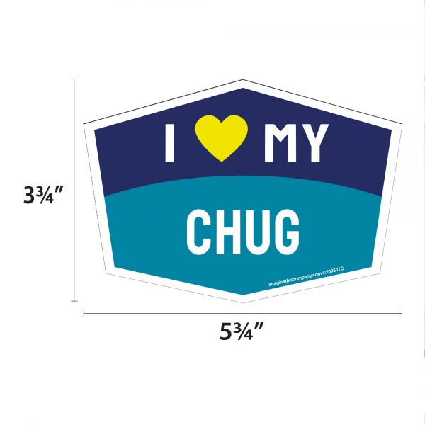 I Love My Chug Hexagon Shaped Magnet - Image 2