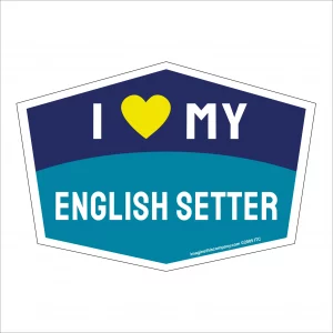 I Love My English Setter Hexagon Shaped Magnet