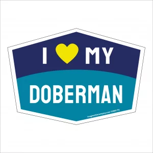 I Love My Doberman Hexagon Shaped Magnet