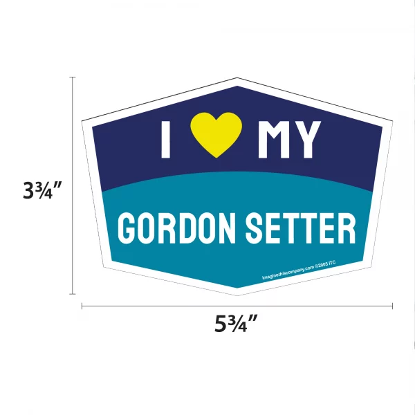 I Love My Gordon Setter Hexagon Shaped Magnet - Image 2