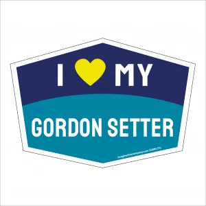 I Love My Gordon Setter Hexagon Shaped Magnet