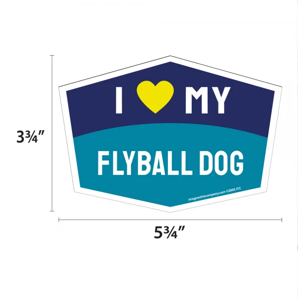 I Love My Flyball Dog Hexagon Shaped Magnet - Image 2
