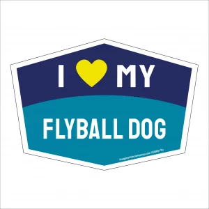 I Love My Flyball Dog Hexagon Shaped Magnet
