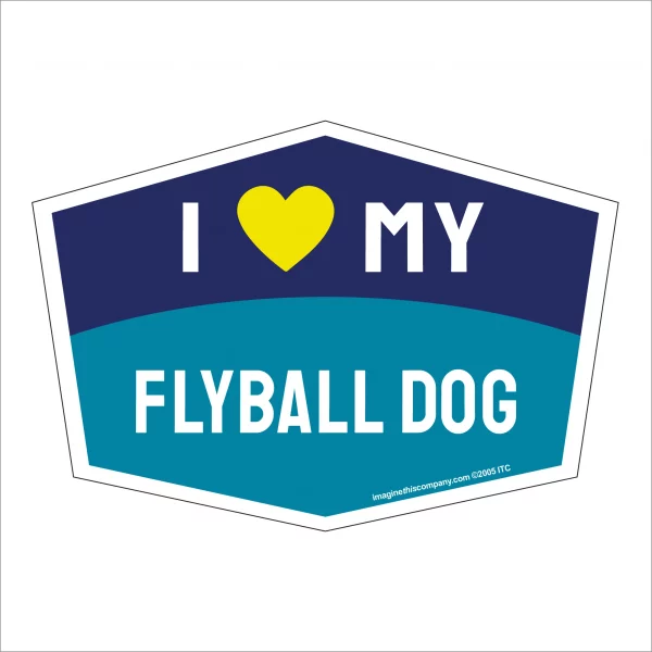 I Love My Flyball Dog Hexagon Shaped Magnet