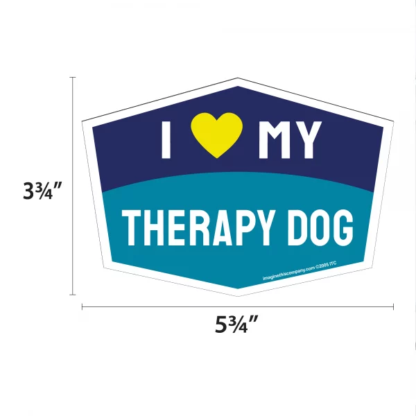 I Love My Therapy Dog Hexagon Shaped Magnet - Image 2