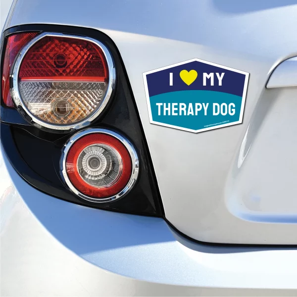 I Love My Therapy Dog Hexagon Shaped Magnet - Image 3