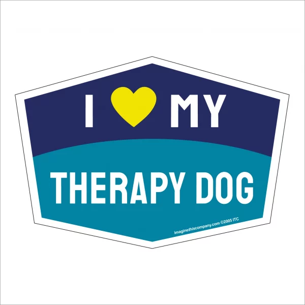 I Love My Therapy Dog Hexagon Shaped Magnet