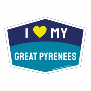 I Love My Great Pyrenees Hexagon Shaped Magnet