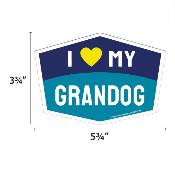 I Love My Grandog Hexagon Shaped Magnet - Image 2